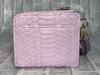 GUODI Compact Mini Wallet with L-Shaped Zipper and Carrying Strap, Genuine Python Leather, HJ-PY101, Snakeskin Leather Wallet, Mini Wallet, Unisex,