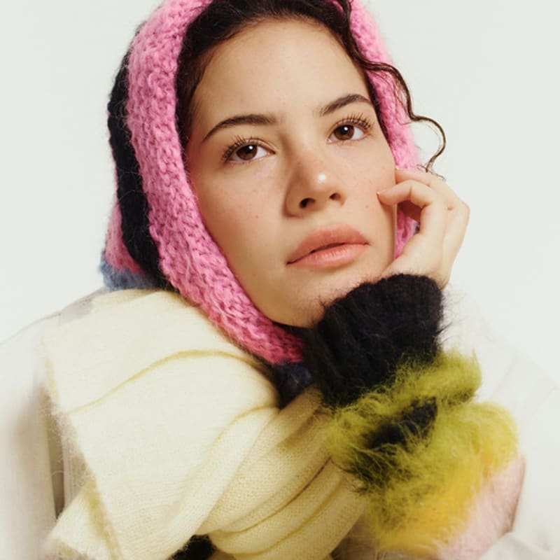 

Sweater Weather Stripe Crochet Bandana [blue] Blue