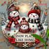 Frosty Snowman Wall Art 2D Flat Metal Print 20x20cm Home Decor Holiday Gift