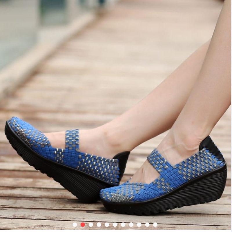 2021 new thick-soled weave shoes, fish mouth sandals, comfortable mother shoes, foreign trade large-size women's shoes