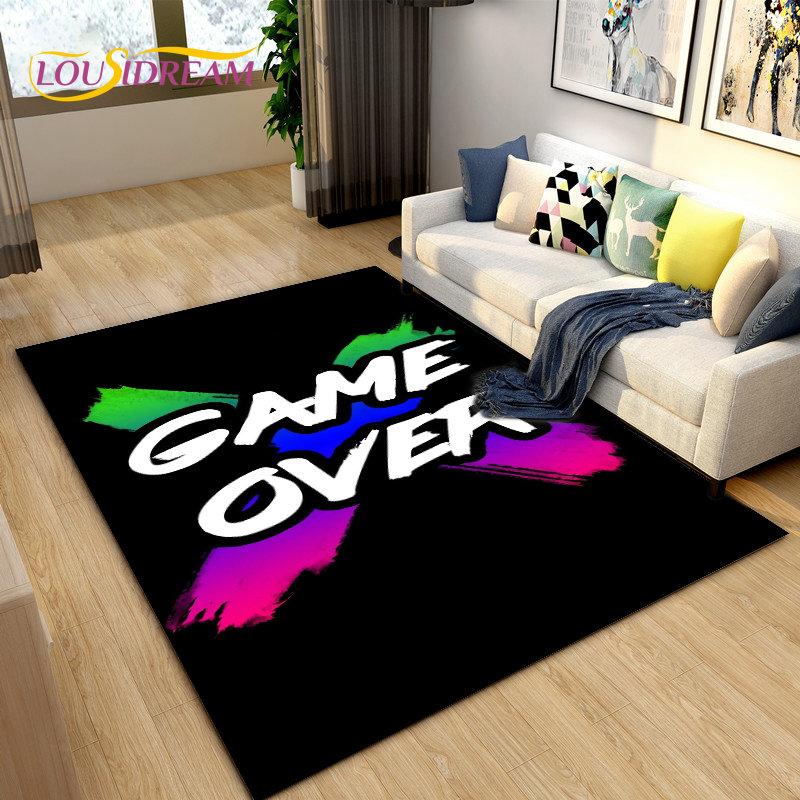 3D Cartoon Game Gamer Zone Controller Area Rug,Carpet Rug for Living Room Bedroom Sofa Decoration,Child Play Non-slip Floor Mat