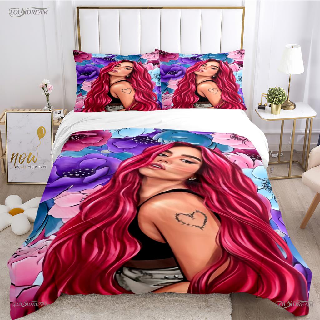 Comforter Casal Karol G Sexy Singer All Season Comforter Bedding Set Soft And S Single/Double/Queen/King