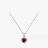 S925 Sterling Silver Red Diamond Necklace Women's Popular Heart-Shaped Clavicle Necklace
