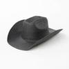 Cappello di paglia con tesa larga e bordo arricciato Cappello di paglia stile cowboy occidentale per uomo e donna protezione solare estiva da spiaggia cowboy