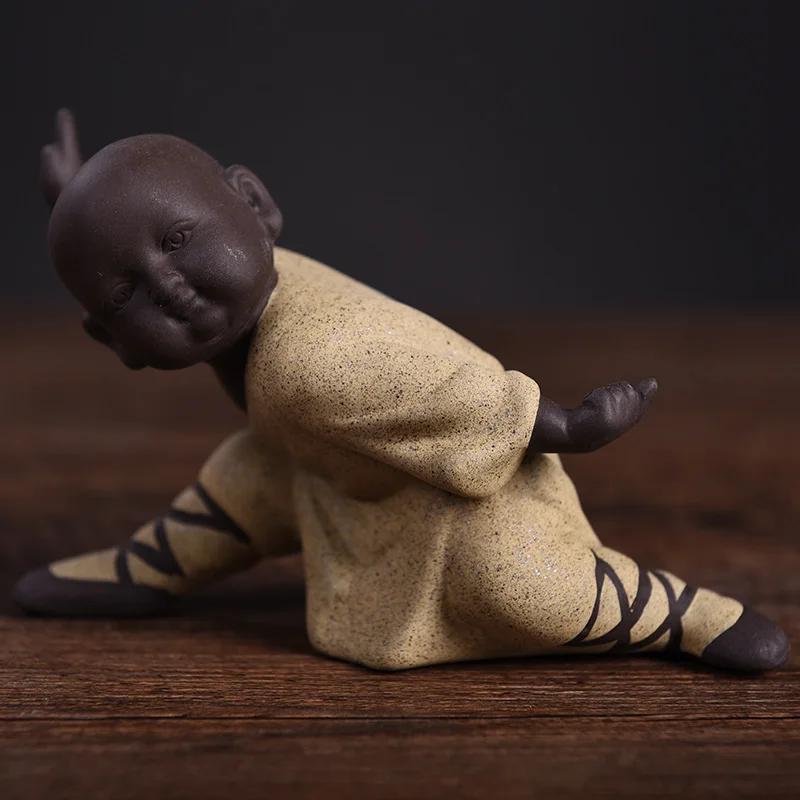 Chinese Style Decoration Decoration Kung Fu Little Monk Furnishings Living Room Study Tea Desktop Crafts Sand Pottery Tea Pet