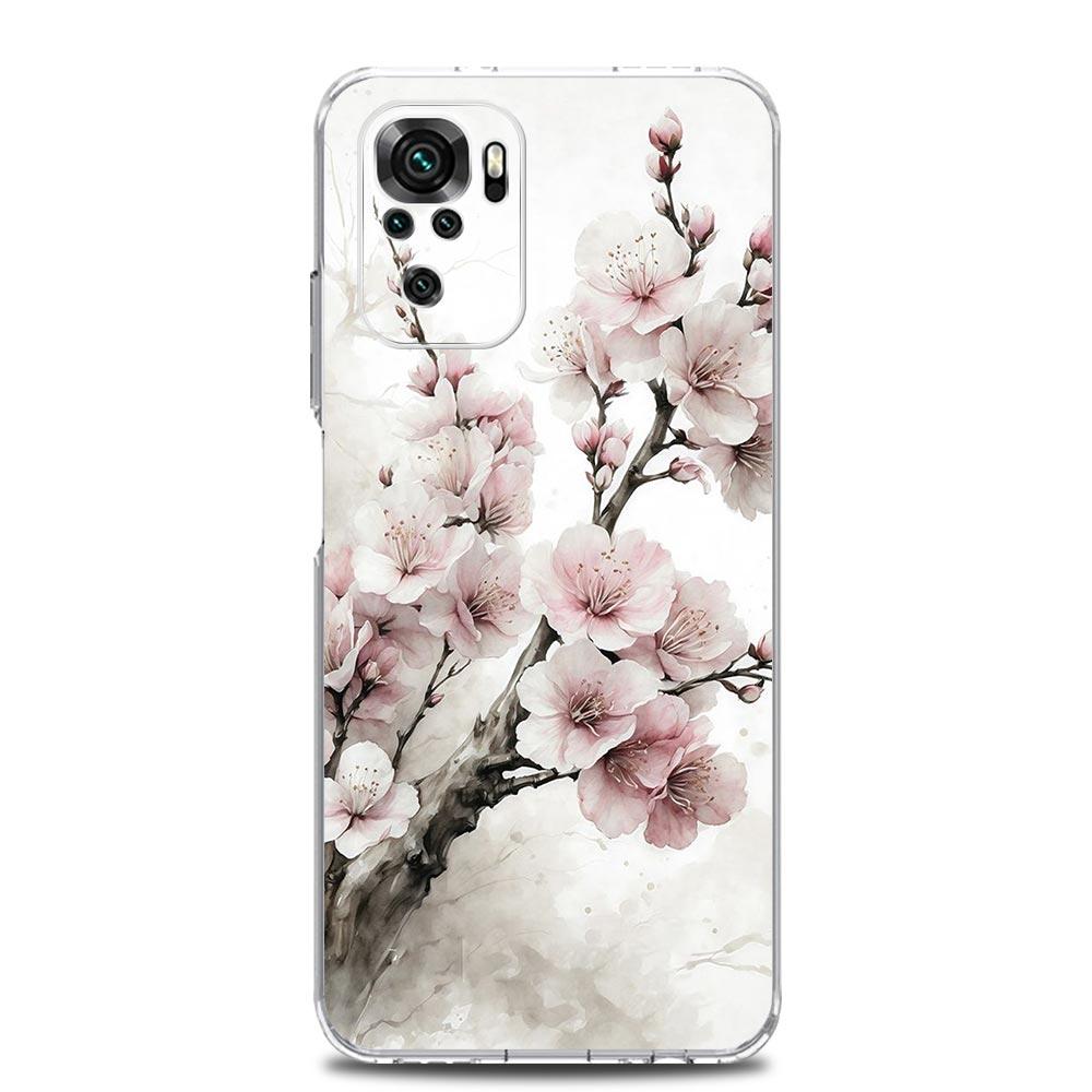 Cherry Blossom Tree Phone Case For Xiaomi Redmi Note 13 12 5G 9S 9 8 10 11 Pro Plus 4G 9T 13C 12C10C 9C 9A 7 Pro Clear Cover