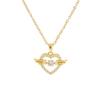 Fashion Simple Heart Wing Titanium Steel Clavicle Necklace Women