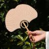Cheongsam Dance Props Double-sided Ginkgo Round Fan Exquisite Vintage Rice Paper Fan Portable Chinese Round Fan Summer Decor