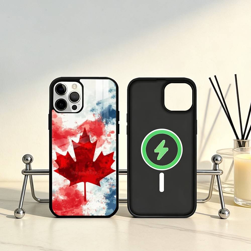 Canada Canadian Flag Phone Case For iPhone17,16,15,14,13,12,11 Plus,Pro Max Magnetic For Magsafe Wireless Charging