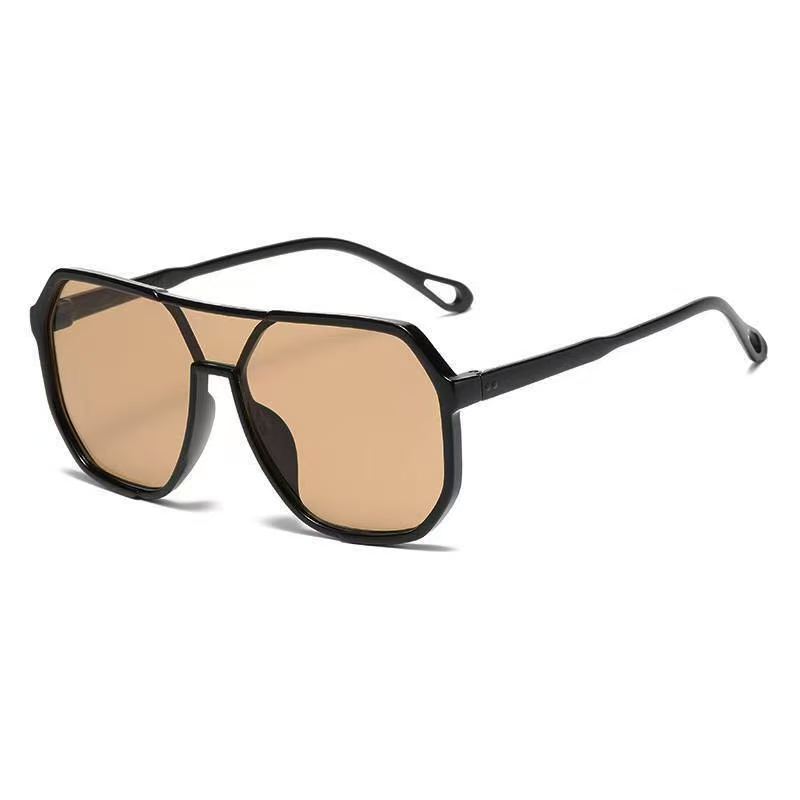 New retro large frame sunglasses men's and women's fashion UV protection sunglasses double beam pilot sunglasses
