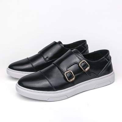 Mode Luxusmarke Frühling Doppel-Schnalle Slipper Allround Herrenleder Bequem Weiche Sohle Herren Flats Klassisches Männermode-Freizeitschuhwerk