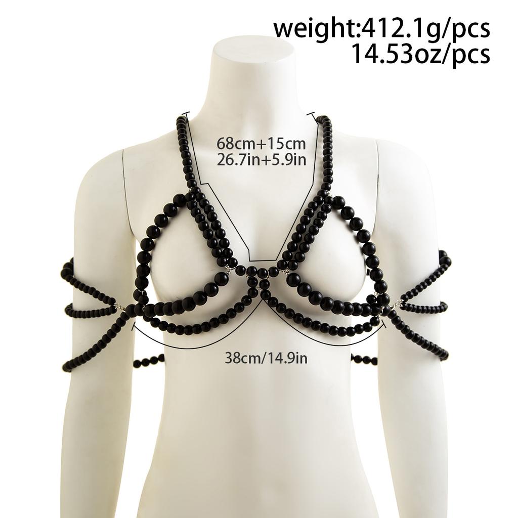 Sexy Vacation Style Imitation Pearl Bra Clothing Chain, Nightclub Style Bikini Chain Body Chain Women