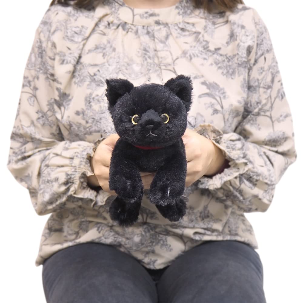 Sun Lemon Knee Cat Plush Toy, Black, SS, 11 X 12 X 29cm, Animal, P-8032