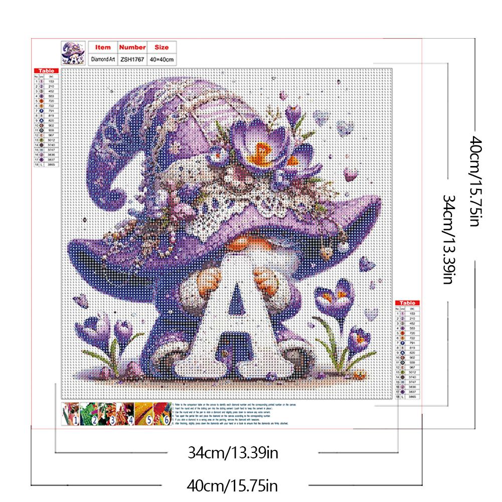 40x40cm Gnome 5D DIY Full Drill Round Diamond Painting Kit for Home Wall Decor