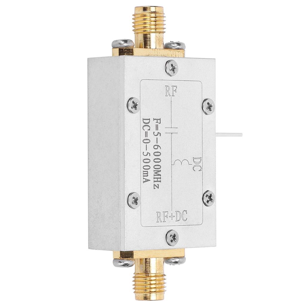 RF DC Block Bias 5 6000MHz Biaser Aluminum Alloy Electronic Components Industrial Supplies