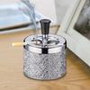 Push Down Ashtray with Lid Spinning Ashtray Windproof Self-Cleaning Ashtray Metal Desktop Ashtray for Cigarette Smoking