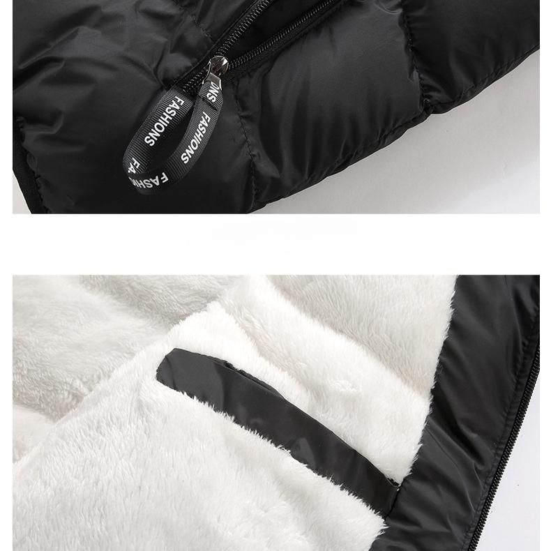 Pánská podzimní zimní bunda Nové jednobarevné fleecové vesty Kapesní parka bez rukávů Volná vycpaná vesta