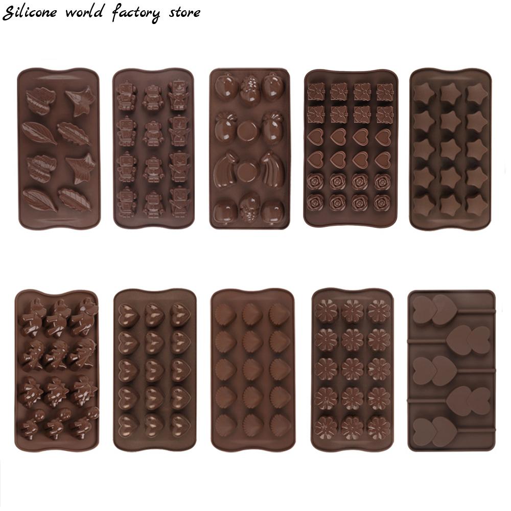 Silicone World Silicone Mold Chocolate Mold Fondant Patisserie Candy Bar Mould Cake Mode Decoration Kitchen Baking Accessories