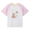 Girls' Color-Block Cartoon Print Short Sleeve T-Shirt