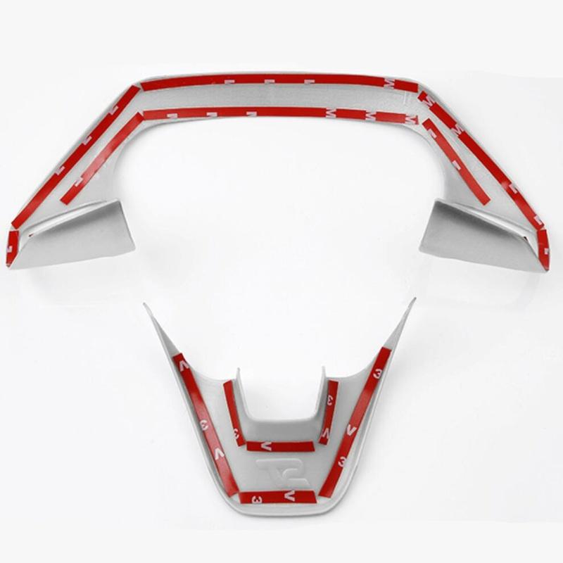 For Focus 2018 2019 Accessorie Car Styling ABS Carbon Fiber Steering Wheel Button Frame Cover Case Trim Sticker