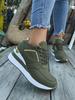 Women's Plus Size Lace-up Loafers - Summer/Autumn Fashion Wedge with Round Toe and Thick Sole, Solid Color Casual Shoes