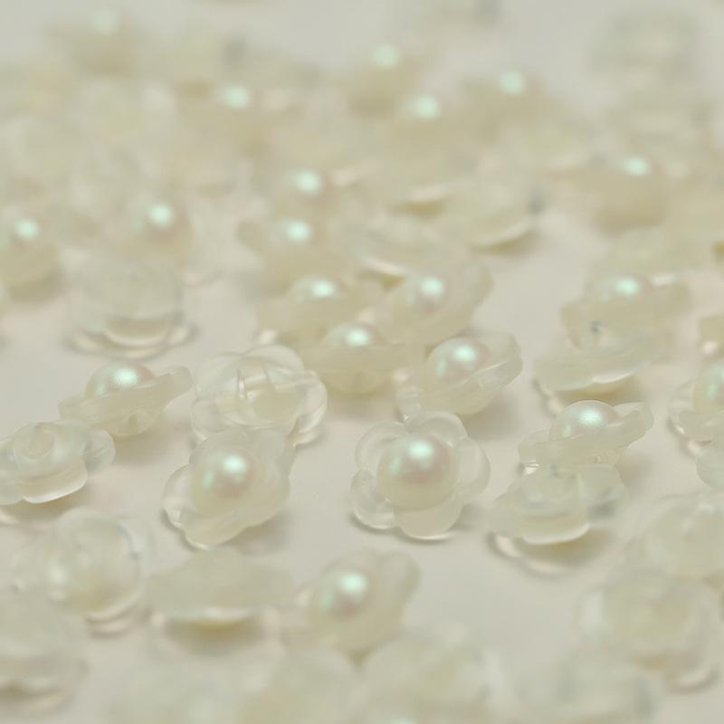 Plum Blossom Pearl Knitted Sweater Buttons Transparent Shirt Top Clothing Sleeve Collar Buttons Dress Jacket Buttons