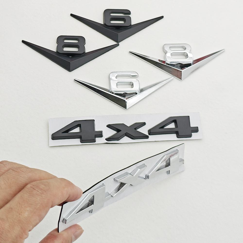 Metal Chrome Black Car Badge V6 Sticker V8 Emblem 4x4 Logo Fender Trunk Decal Accessories For JEEP Cherokee Wrangler WJ WK Grand ALR1