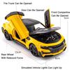 1:32 Scale Camaro Alloy Diecast Model Sports Car Toy Sound Light Doors Opened Police Vehicles Toys for Child Birthday Gifts