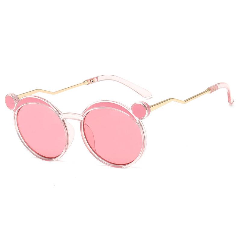 Cute Round Frame Bear Children'S Sunglasses Sunscreen Sunshade Glasses Baby Sunglasses Tide