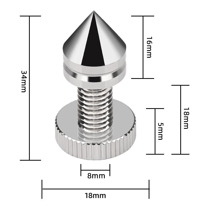 Hi-End Rhodium Plated Pure Copper Speaker Spikes, Shock Absorber Audio Feet Pegs Vibration Damping Stand For Speaker Amplifier CD Player Equipment
