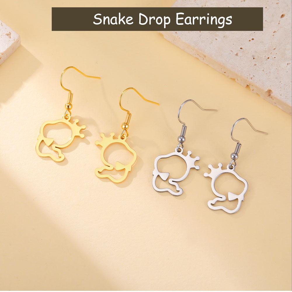 Cazador Snake Earrings for Women Stainless Steel Animal Jewelry Gold Plated Cute Pendant Drop Earrings Birthday Gift 2026 Trend