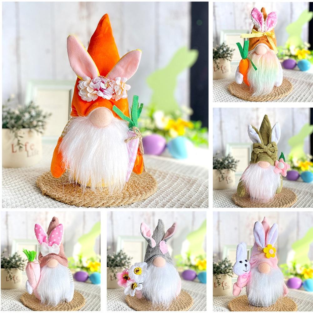 Osterhase Plüschtier Gesichtsloser Hase Weich mit Baumwolle gefüllt für Heim-Osterparty-Dekorationen und Geschenke für Kinder
