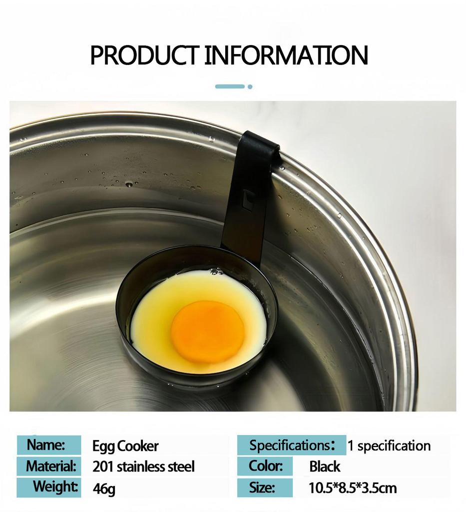 Stainless Steel Egg Poacher Nonstick Egg Boiling Heating Mold with Hanger Hook Kitchen Cooking Steaming Gadgets Tools Cookware