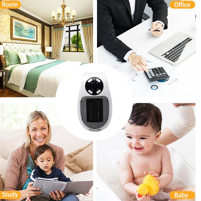 Mini Electric Heater Portable Desktop Infrared Heater with UK/EU/US/AU Plug Overheat Protection for Living Room Use