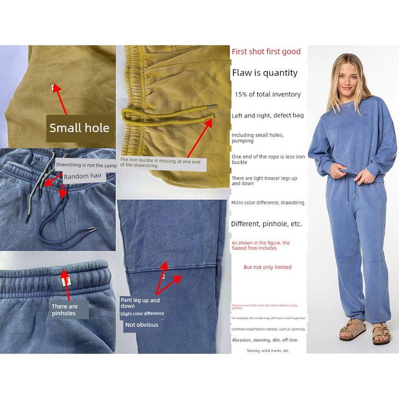 

Foreign Trade Original Order Bil * Labong Soft Fleece-lined Wash Old Loose Casual Jogging Sweat pants Two Colors 1629 Blue M