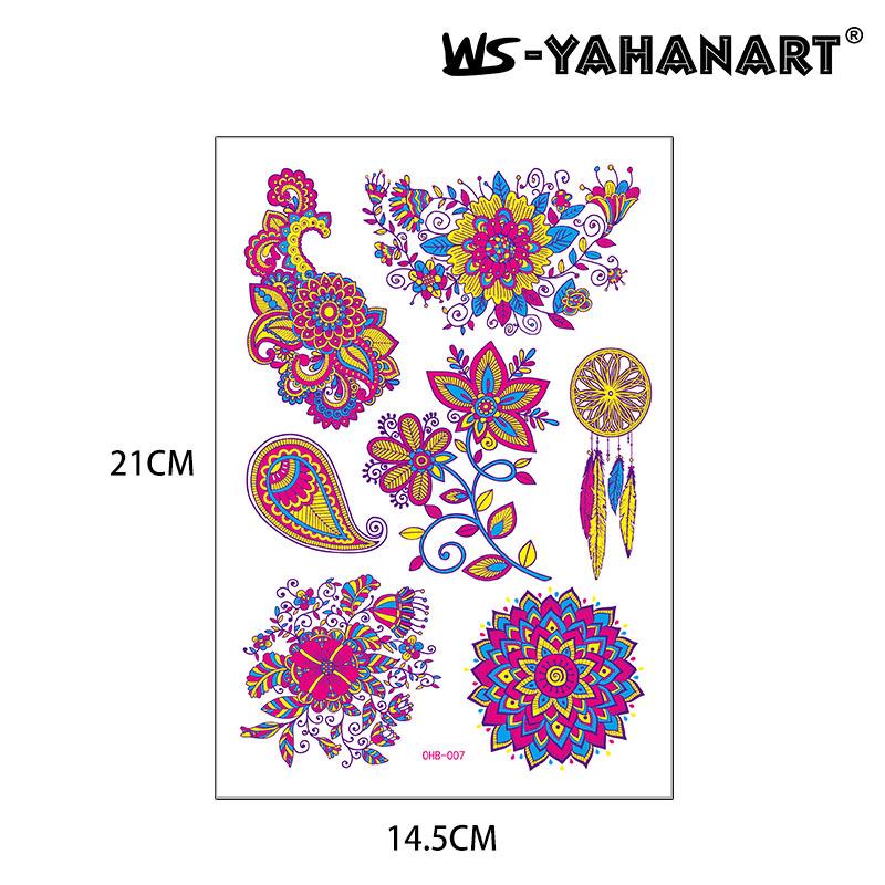 Creative Fluorescent Waterproof Full Arm and Face Tattoo Sticker
