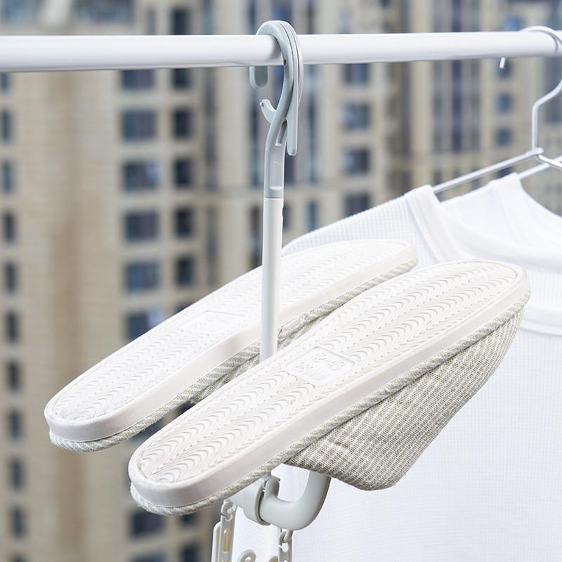 Windproof Hanging Shoe Rack For Balcony Adjustable Rotating Plastic Hanger