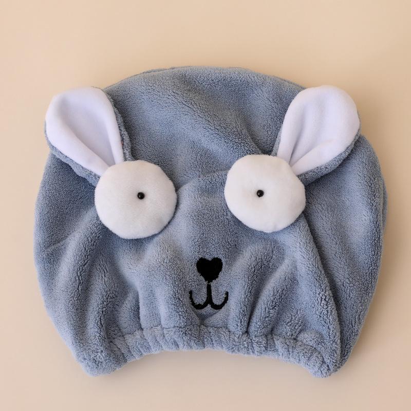 Customized Cute Cartoon Girl Hair Drying Cap - Coral Fleece Absorbent Towel Wrap
