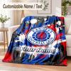 Custom Text Flannel Blanket Rangers FC Print Warm Cozy Blanket Home Sofa Bedding