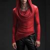 INCERUN Men Long Sleeve Mesh Sheer Lace Glitter Casual Hooded Ruffled Tops T-shirts