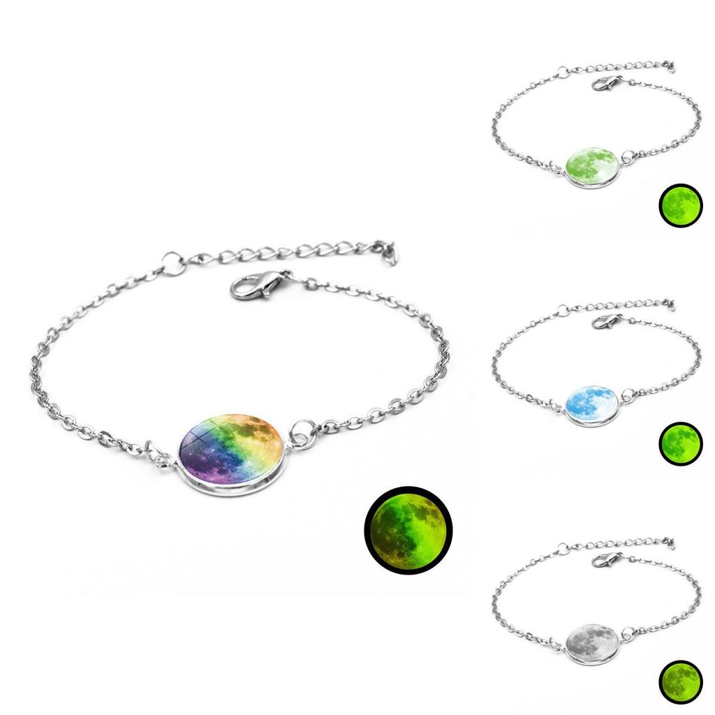 Glowing Solar Unique System Bracelet Fashionable Handcrafted Leather Moon Jewelry