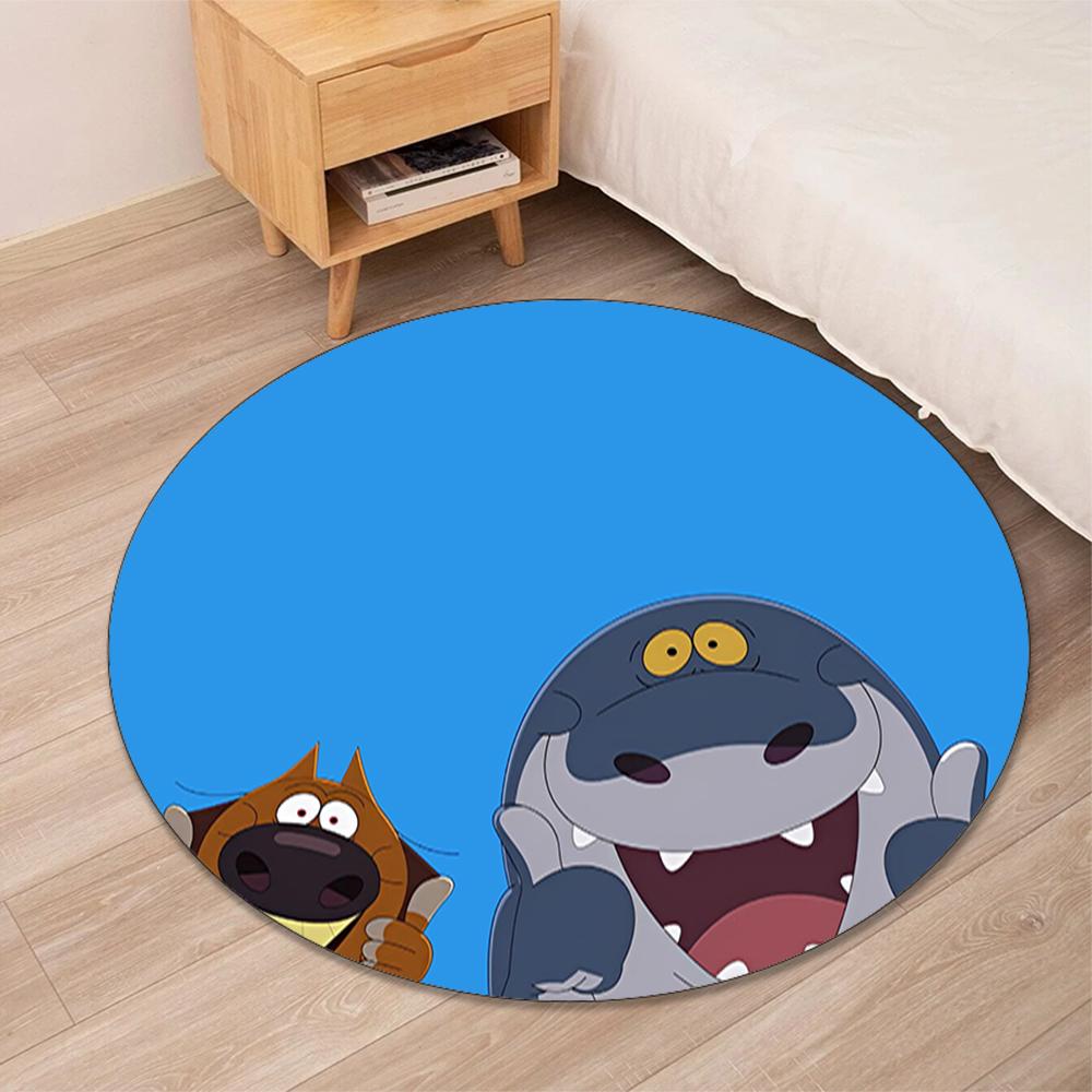 Tappeto Rotondo Stampato Zig & Sharko Tappeto per Sedia Tappeto per Area Tappetini per Ingresso, per Sedia da Ufficio Soggiorno Camera da Letto Cucina.