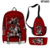 Favored Distinctive Metal Family Anime 3D Design 3pcs/Set Learner Bags Everyday Laptop Everyday Backpack Sling Carry Tote Pencil Pouch