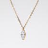 YF5244 Waterproof Jewelry 18K Gold PVD Water Drop Oval 5A Zirconia Zircon CZ Pendant Minimalist Stainless Steel Tassel Necklace