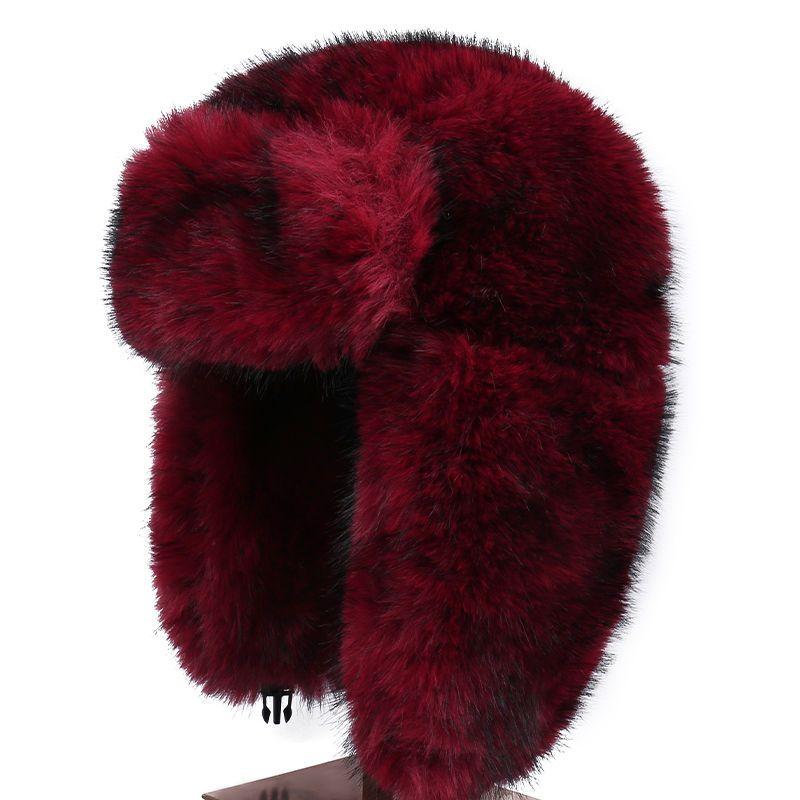 Atmosferă avansată de iarnă, șapcă de schi caldă, căciulă de pluș Lei Feng, protecție pentru urechi îngroșată rezistentă la frig, față mică