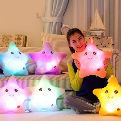 Luminous Pillow Stuffed Plush Glowing Colorful Stars Cushion Creative Toy Gift For Kids Children Girls Home Living Room Decor