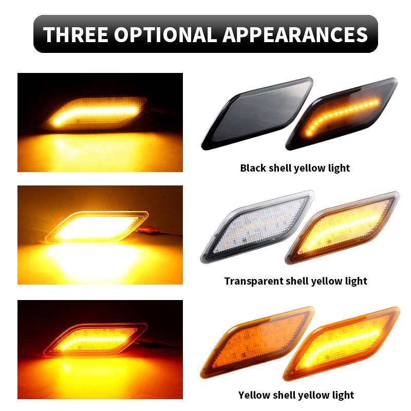 2X Car LED Dynamic Front Bumper Side Marker Lights OEM#2128200021 For Mercedes Benz W212 E250 E350 E400 E550 E63 AMG S