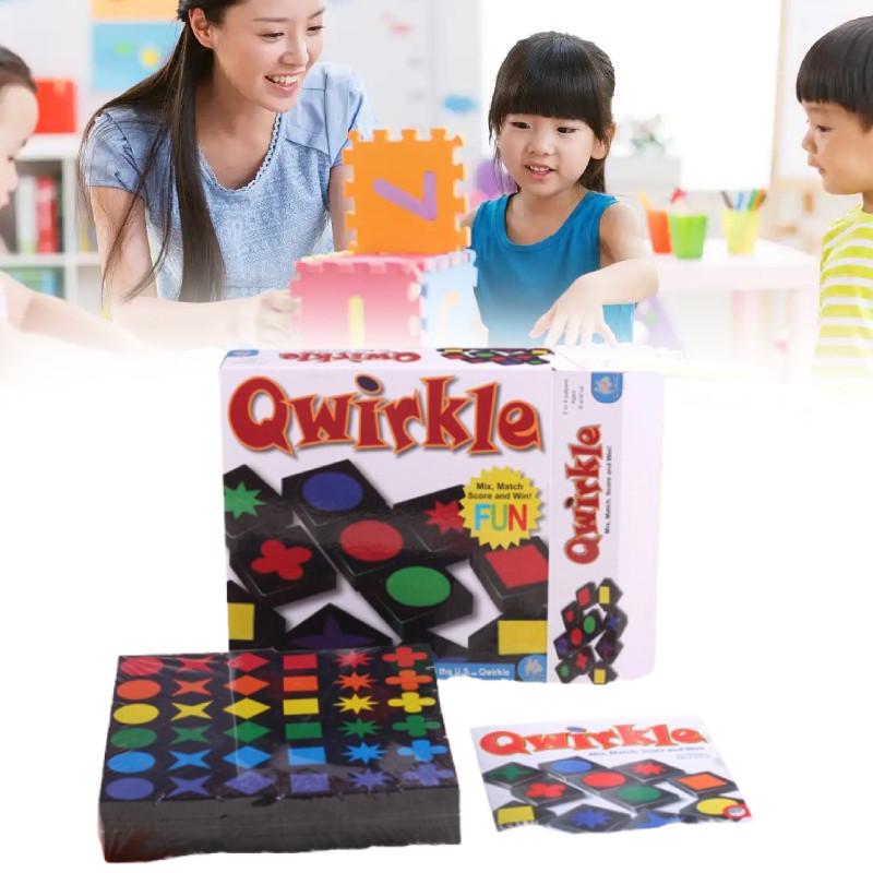 Early Educational Qwirkle Toys Wooden Parent Child Two Player Game Chess Gift