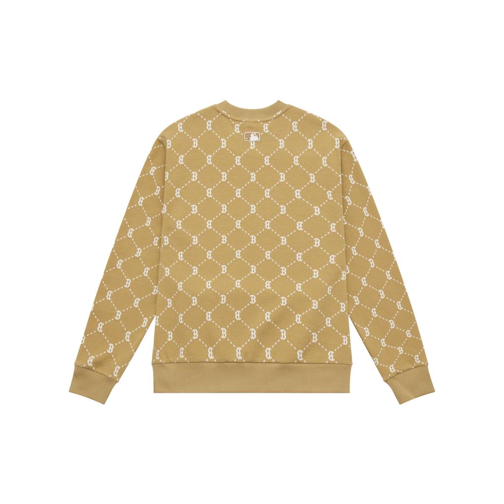New MLB MONOGRAM Collection Basic Boston Red Sox 24FW Crewneck Sweatshirt Unisex Camel 3AMTM1344-43CAS