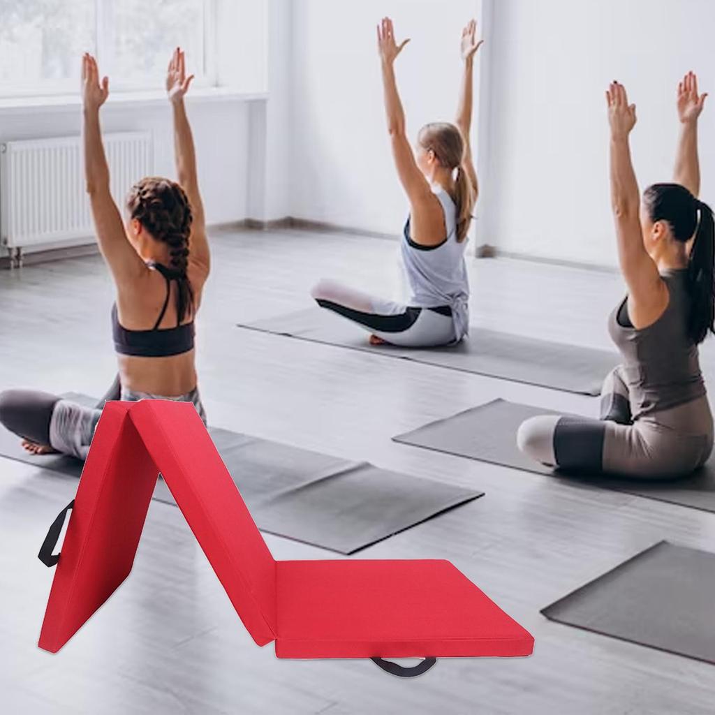Exercise Mat Carry Handle Cushion Thick Home Gym Unisex Yoga Pad for Balance Fitness
